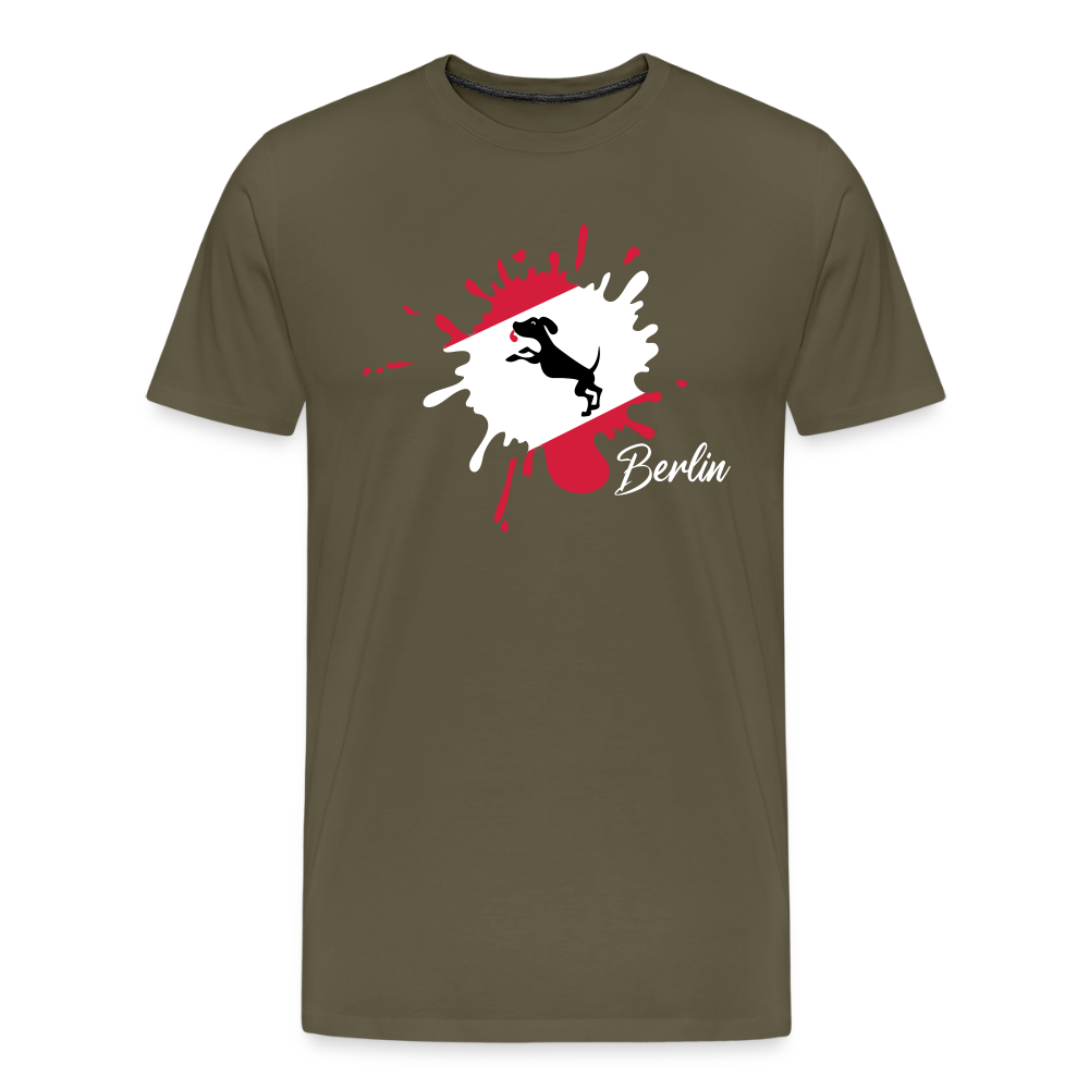Berlin Klecks Hund - Männer Premium T-Shirt - Khaki