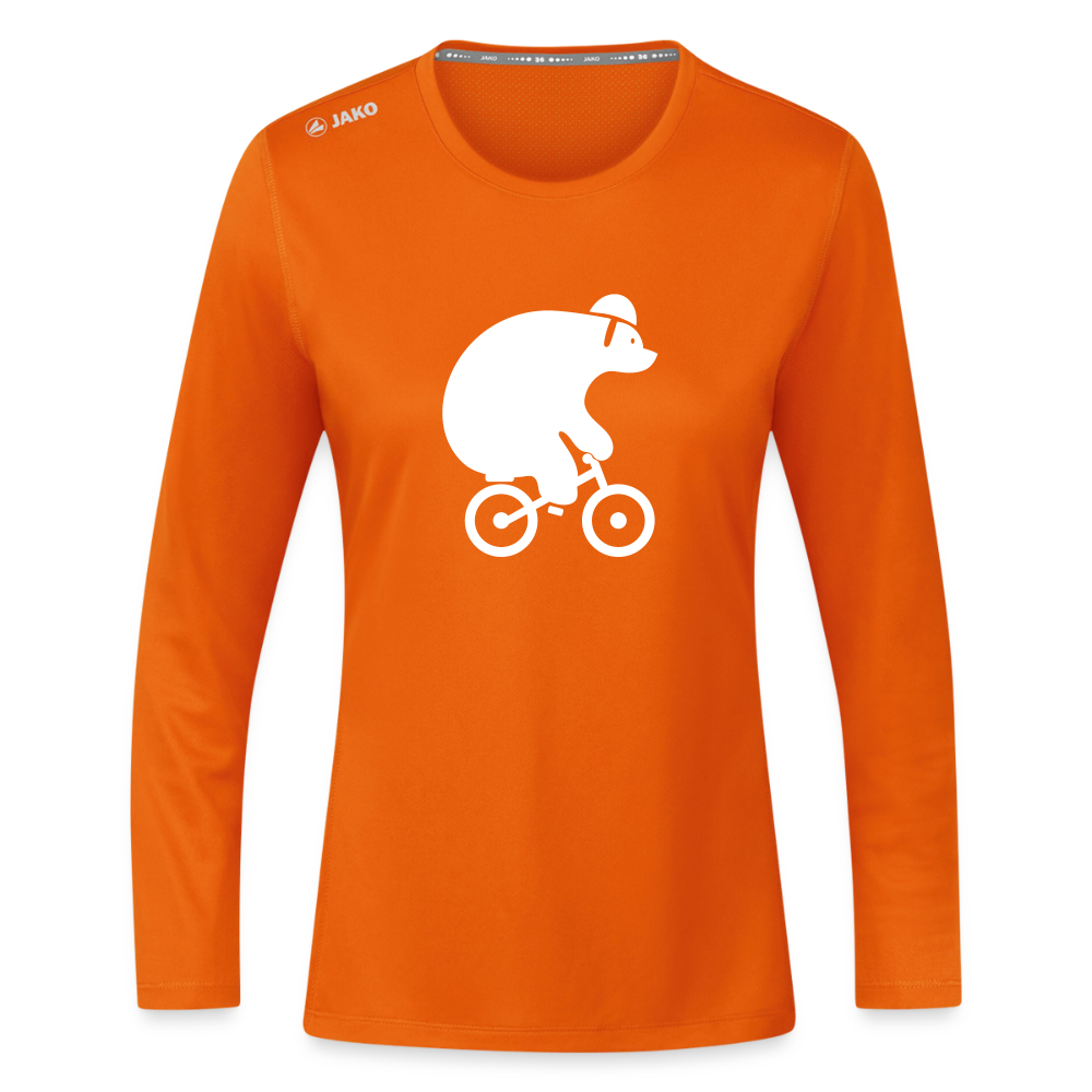 Fahrradbär - Frauen Sport Langarmshirt - Neonorange