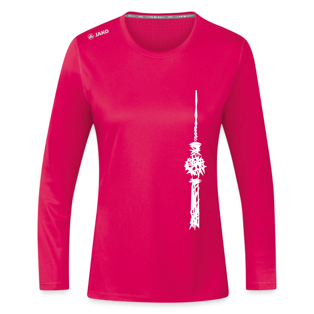 Fernsehturm Zick zack - Frauen Sport Langarmshirt - dunkles Pink