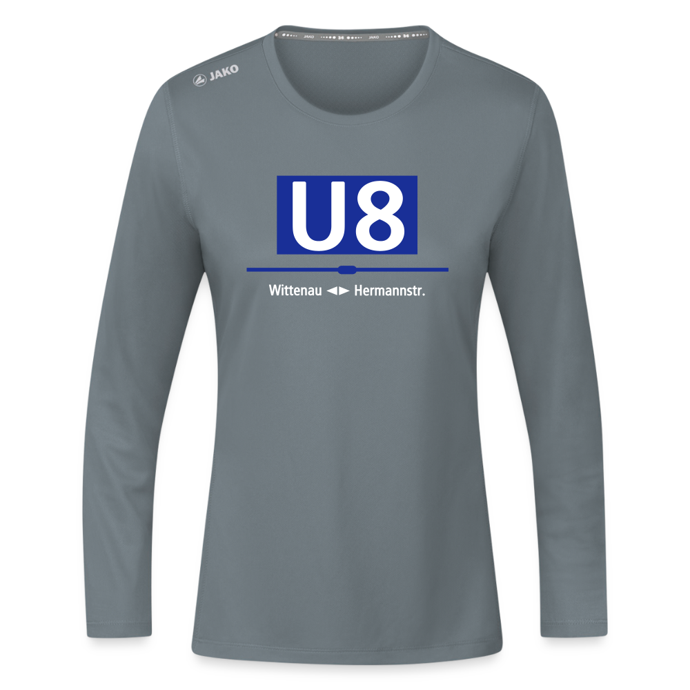 U8 - Frauen Sport Langarmshirt - Grau