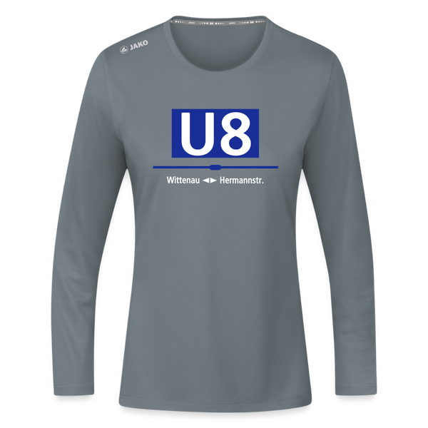 U8 - Frauen Sport Langarmshirt - Grau
