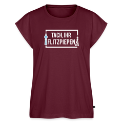 Tach ihr Flitzpiepen - Frauen T-Shirt mit gerollten Ärmeln