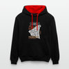Panama oder Pankow - Kontrast Hoodie - Schwarz/Rot