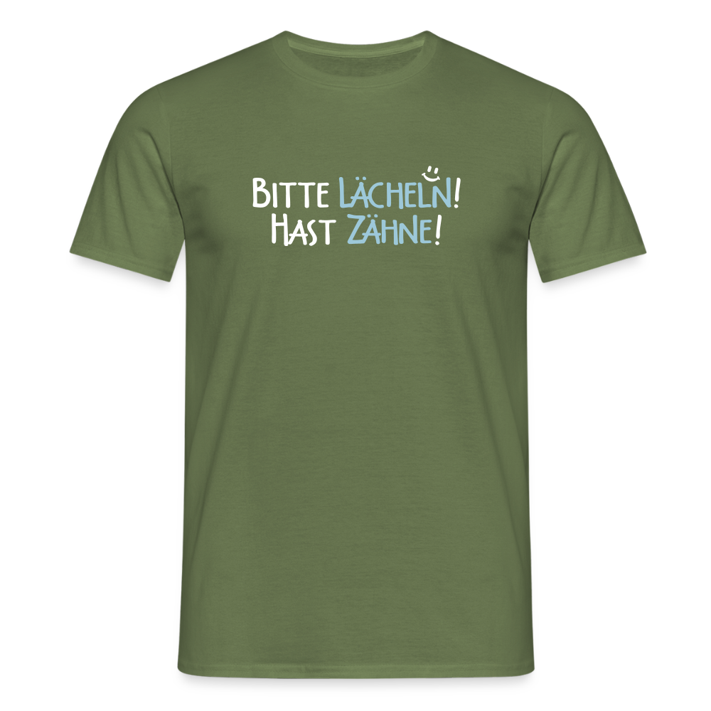 Bitte lächeln! Hast Zähne! - Männer Premium T-Shirt - Militärgrün