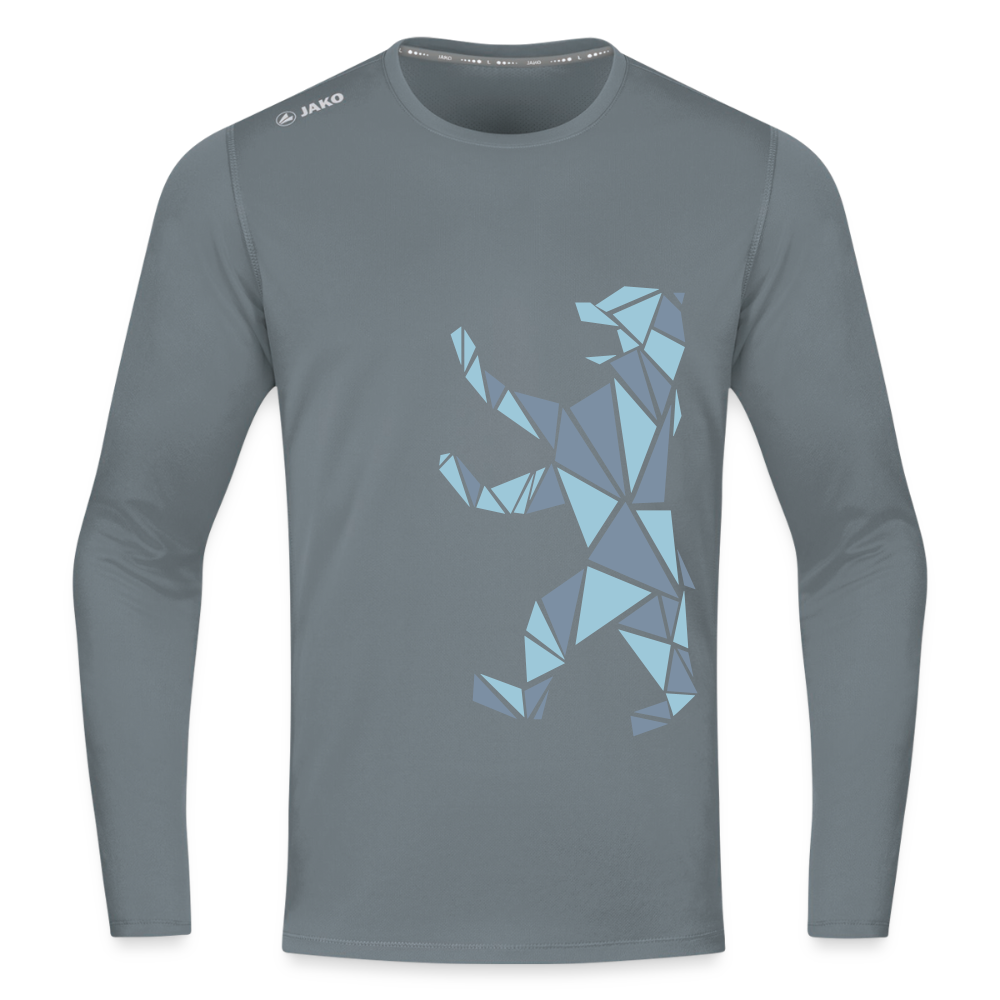 Berliner Bär Geometrie - Männer Sport Langamshirt - Grau