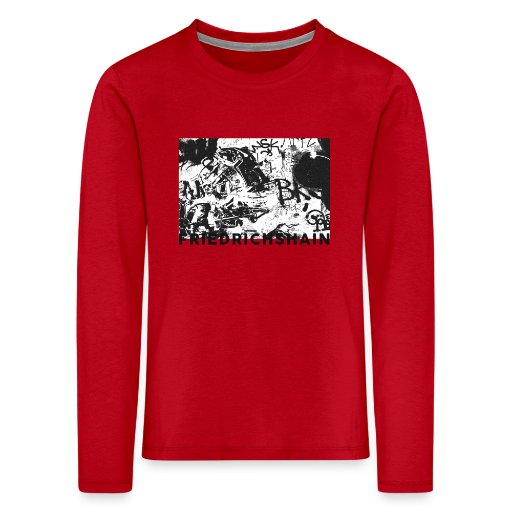 Friedrichshain Graffiti - Kinder Langarmshirt - Rot