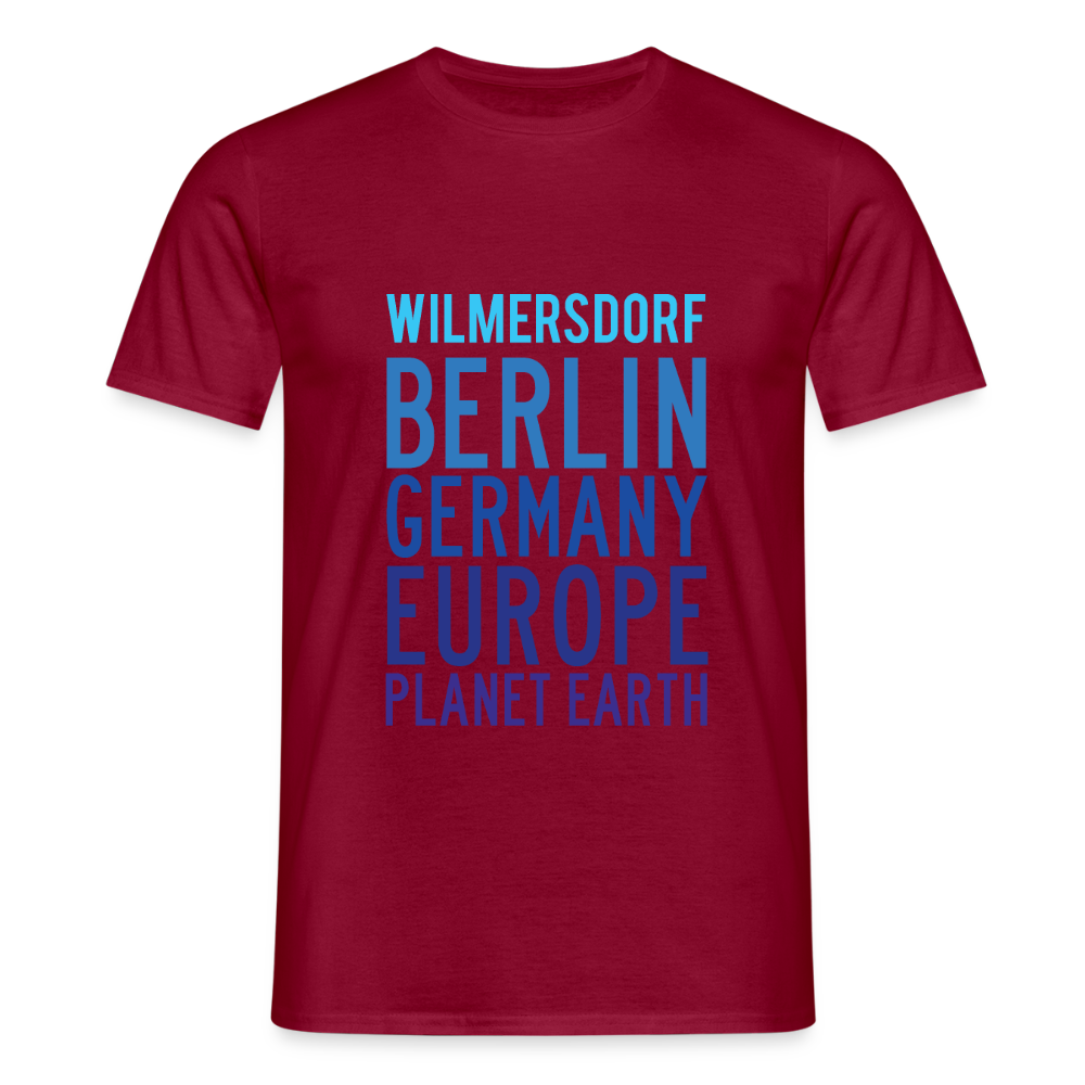 Wilmersdorf Planet Earth - Männer Premium T-Shirt - Ziegelrot