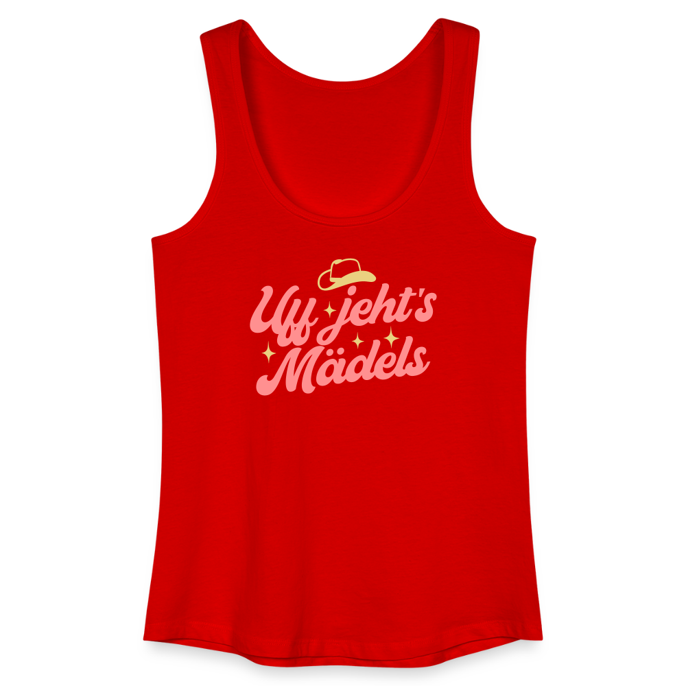 Uff jeht’s Mädels - Frauen Bio Tank Top - Rot