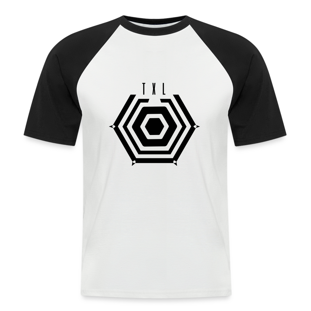 Tegel TXL Umrisse - Männer Baseball T-Shirt - Weiß/Schwarz