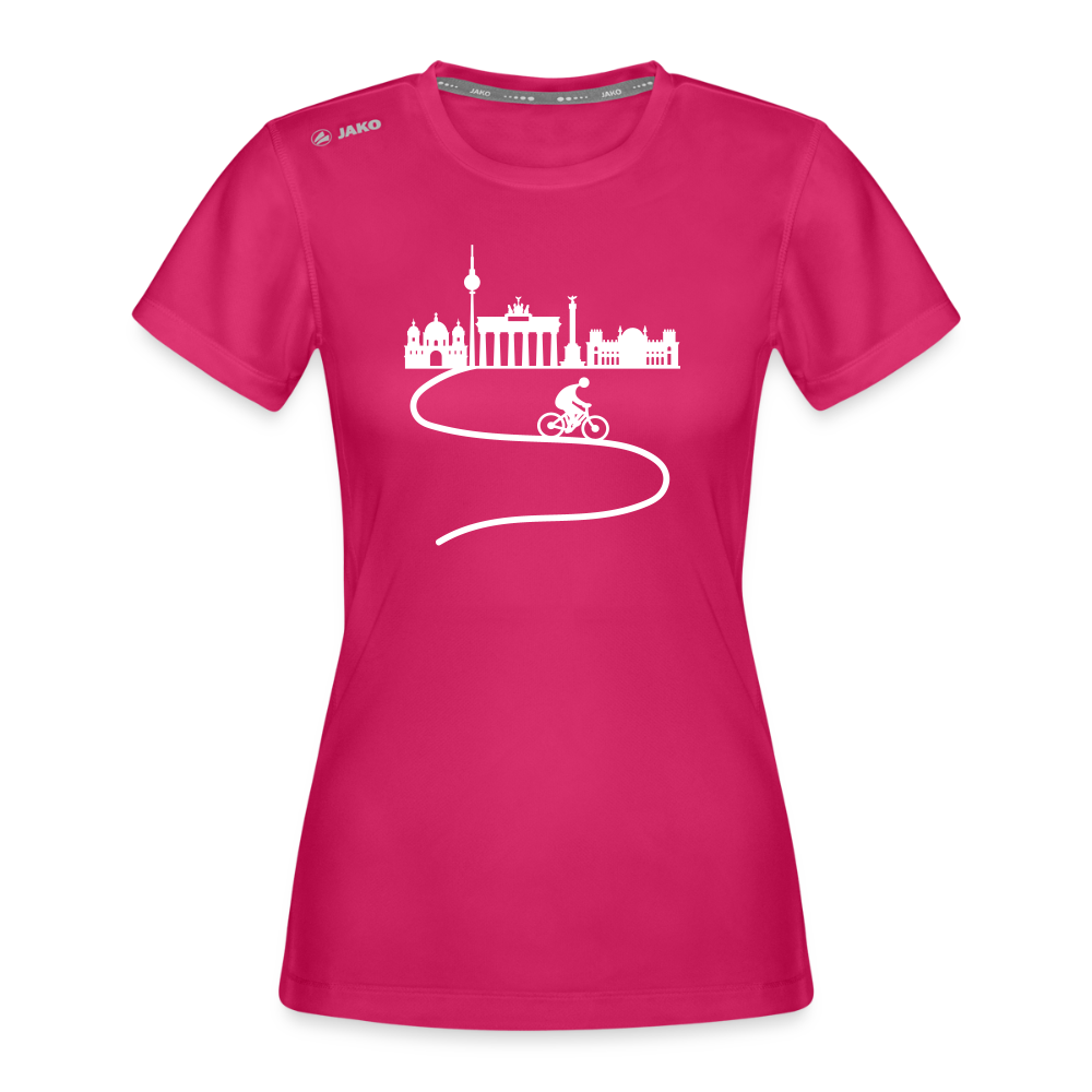 Aus der Stadt radeln - Frauen Sport-Shirt - dunkles Pink