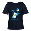 Der Bär fliegt - Relaxed Rundhals Frauen Bio-T-Shirt - Navy