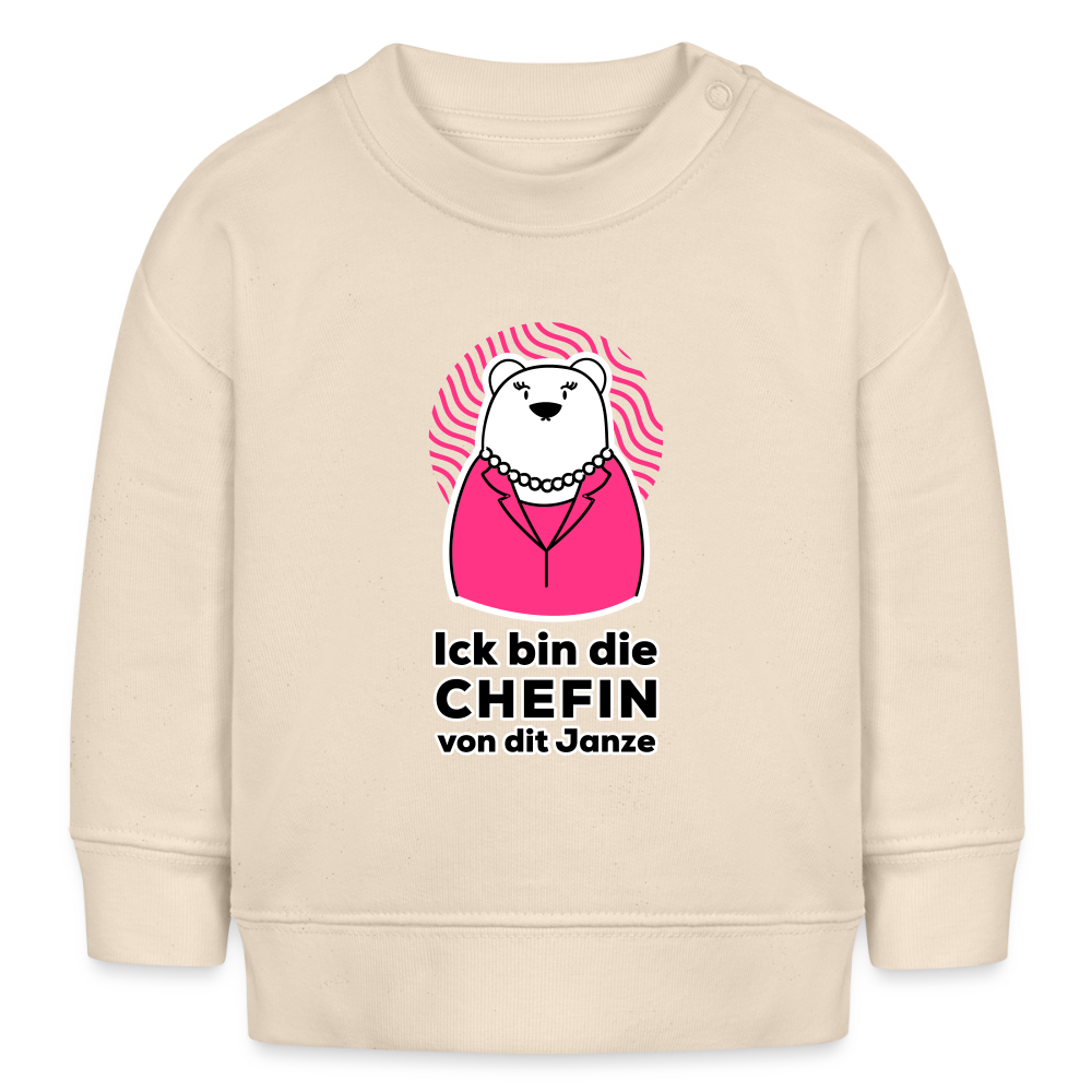 Chefin - Baby Bio Pullover - Weißgrau