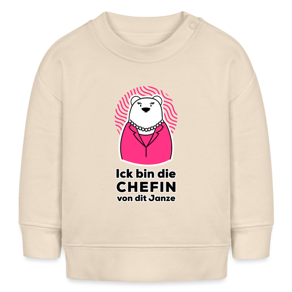 Chefin - Baby Bio Pullover - Weißgrau