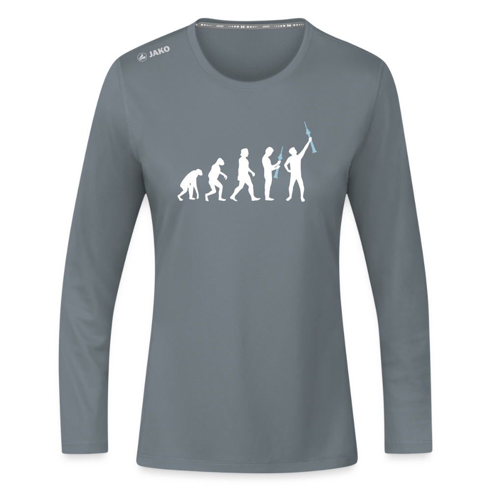 Evolution - Frauen Sport Langarmshirt - Grau