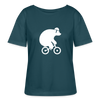 Fahrradbär - Relaxed Rundhals Frauen Bio-T-Shirt - Dunkles Petrol