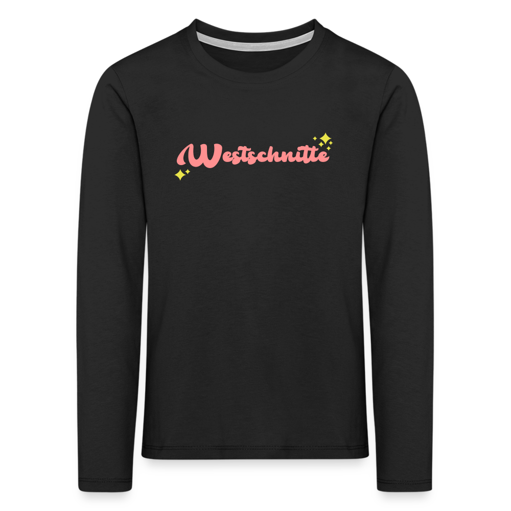 Westschnitte - Kinder Langarmshirt - Schwarz