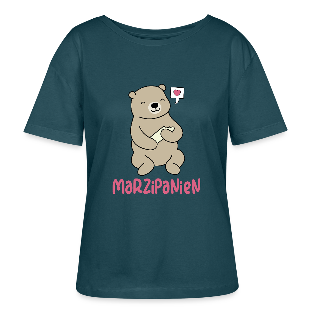 Marzipanien - Relaxed Rundhals Frauen Bio-T-Shirt - Dunkles Petrol