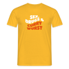 Sex, Drucks & Currywurst - Männer Premium T-Shirt - Gelb