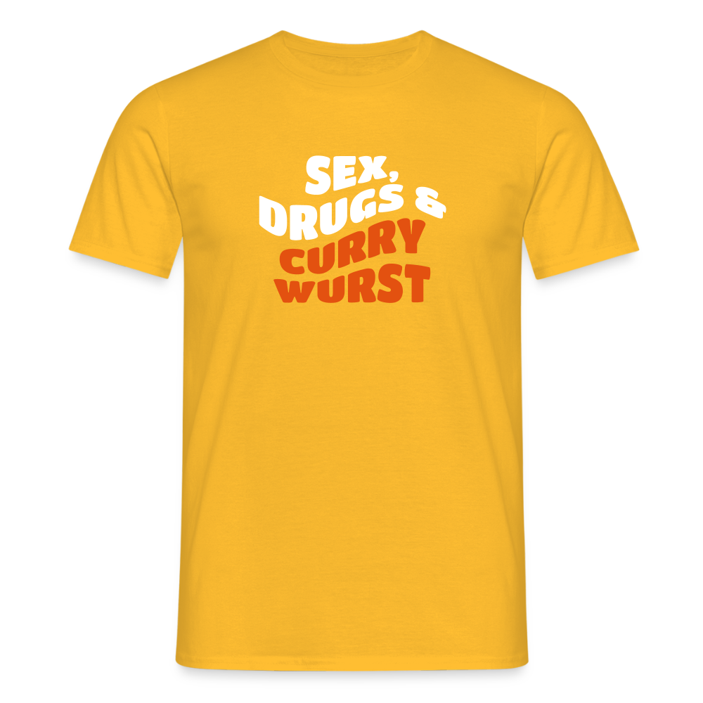 Sex, Drucks & Currywurst - Männer Premium T-Shirt - Gelb