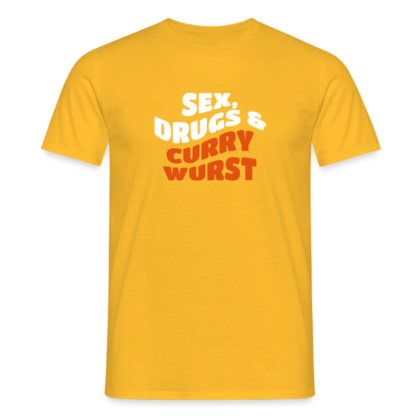 Sex, Drucks & Currywurst - Männer Premium T-Shirt - Gelb