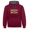 Keen Bock uff Heck Meck - Kontrast Hoodie - Weinrot/Anthrazit