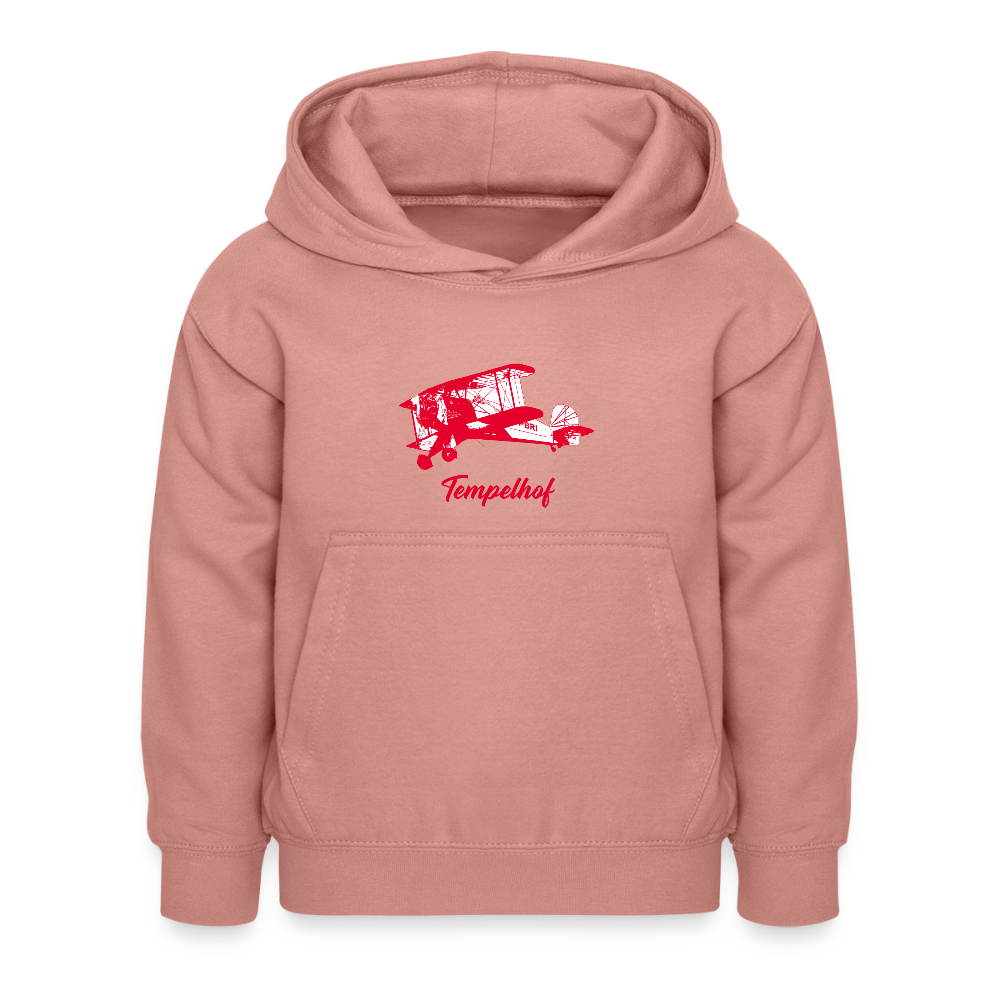 Tempelhof Flugzeug rot - Kinder Hoodie - Altrosa