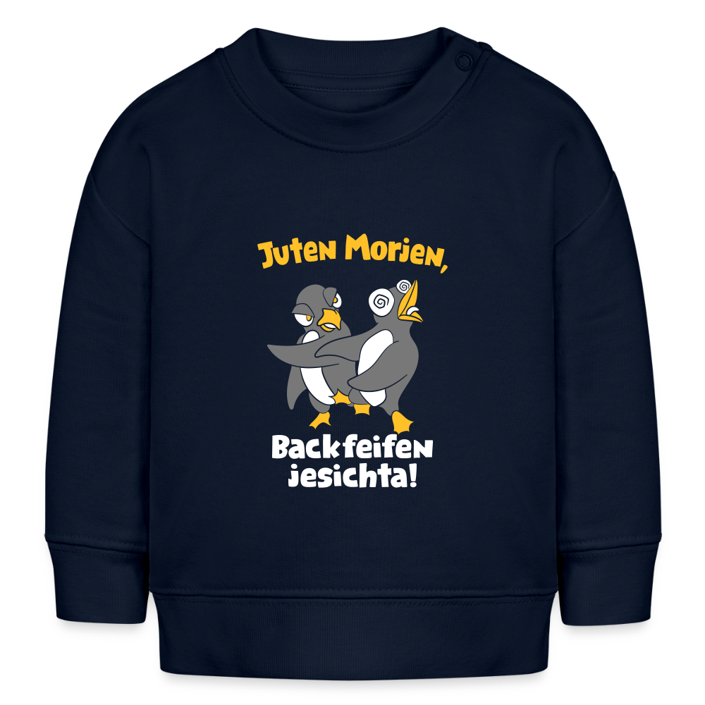 Juten Morjen, Backfeifenjesichta! - Baby Bio Pullover - Navy