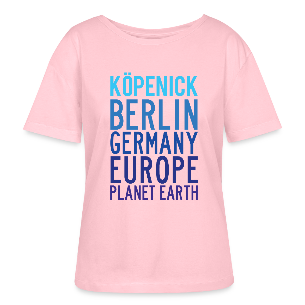 Köpenick Planet Earth - Relaxed Rundhals Frauen Bio-T-Shirt - Hellrosa