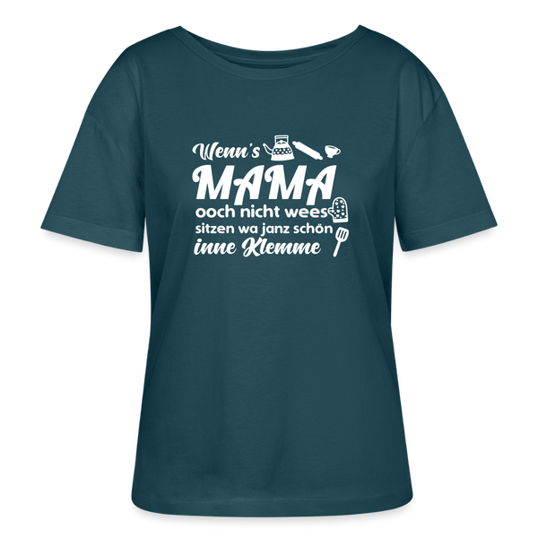 Wenn's Mama wees - Relaxed Rundhals Frauen Bio-T-Shirt - Dunkles Petrol