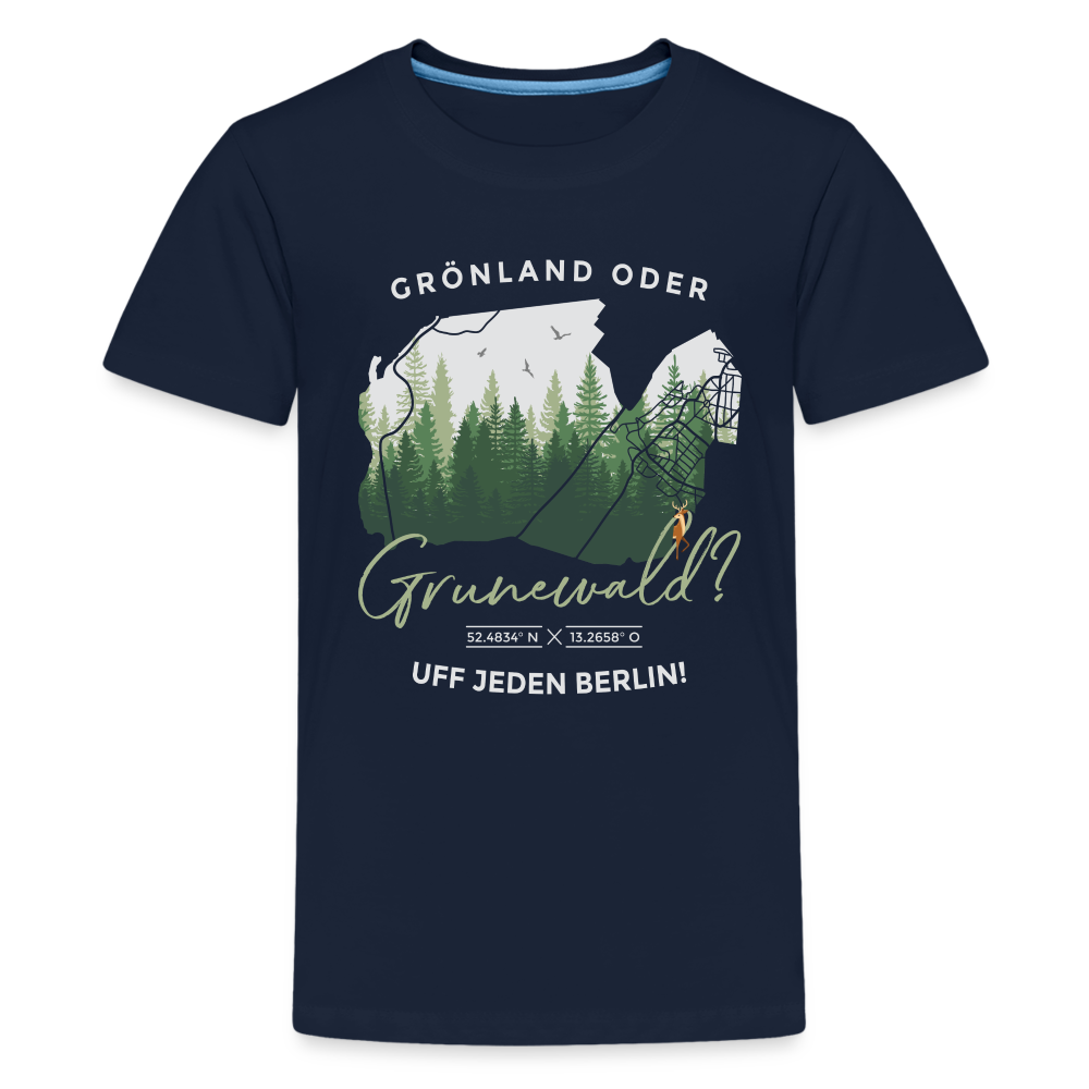 Grönland oder Grunewald - Teenager Premium T-Shirt - Navy