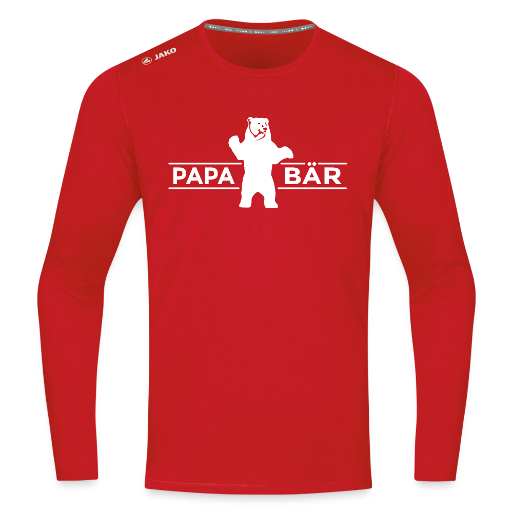 Papa Bär - Männer Sport Langamshirt - Rot