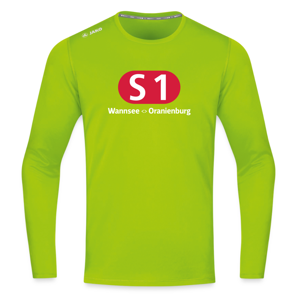 S1 - Männer Sport Langamshirt - Neongrün