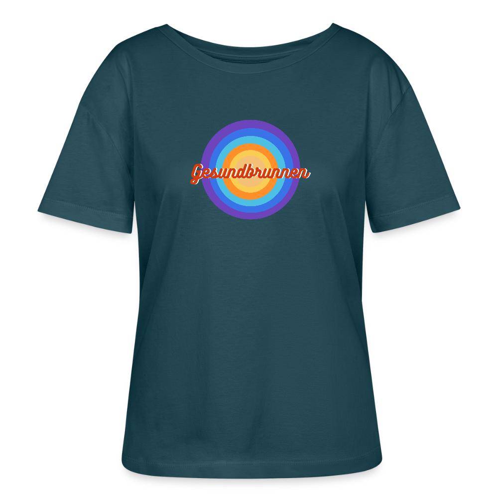 Gesundbrunnen Retro - Relaxed Rundhals Frauen Bio-T-Shirt - Dunkles Petrol