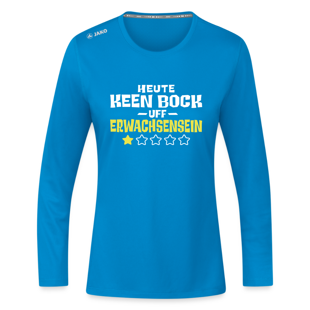 Keen Bock uff Erwachsensein - Frauen Sport Langarmshirt - Saphirblau