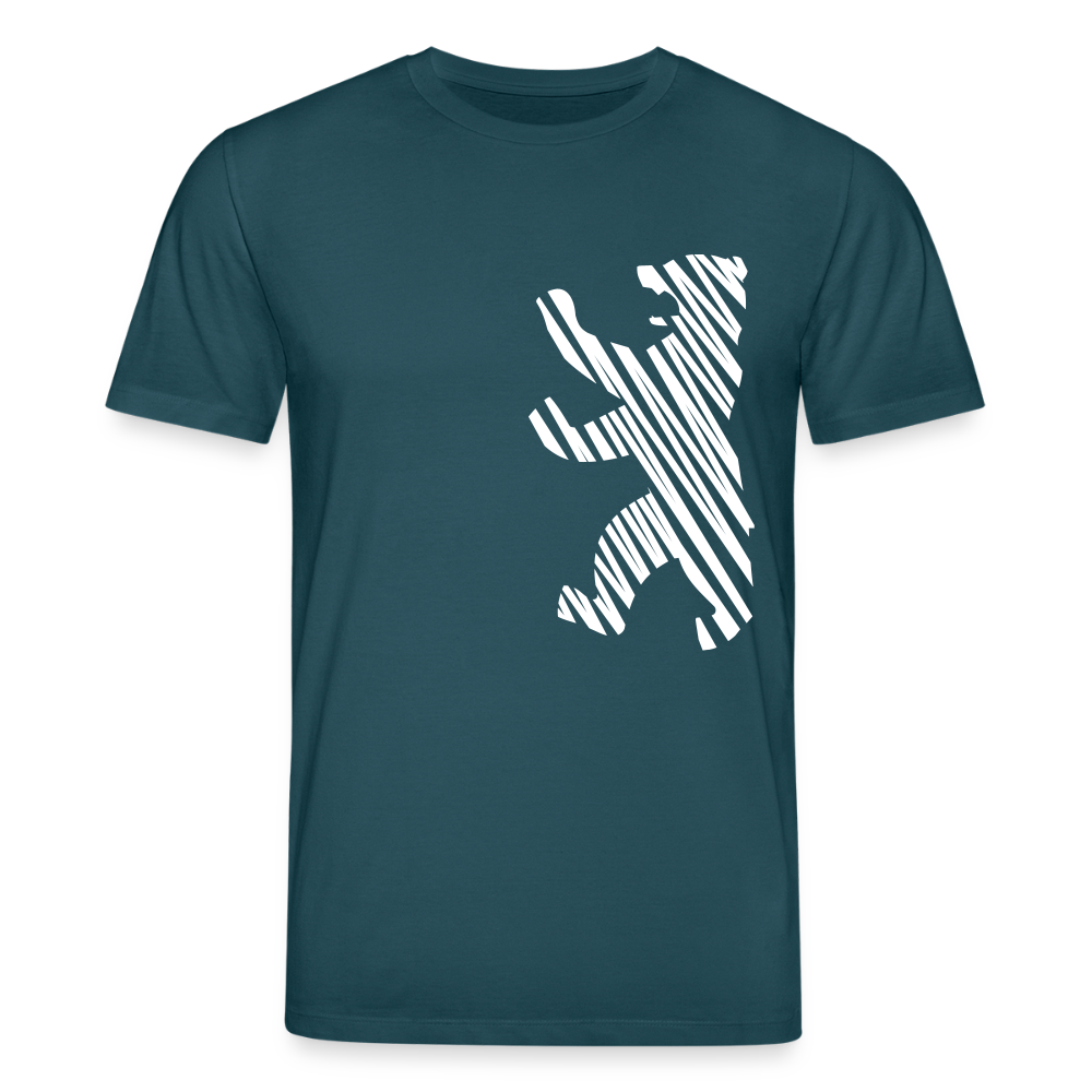 Berliner Bär im Netz - weiß - Unisex Bio T-Shirt - Dunkles Petrol