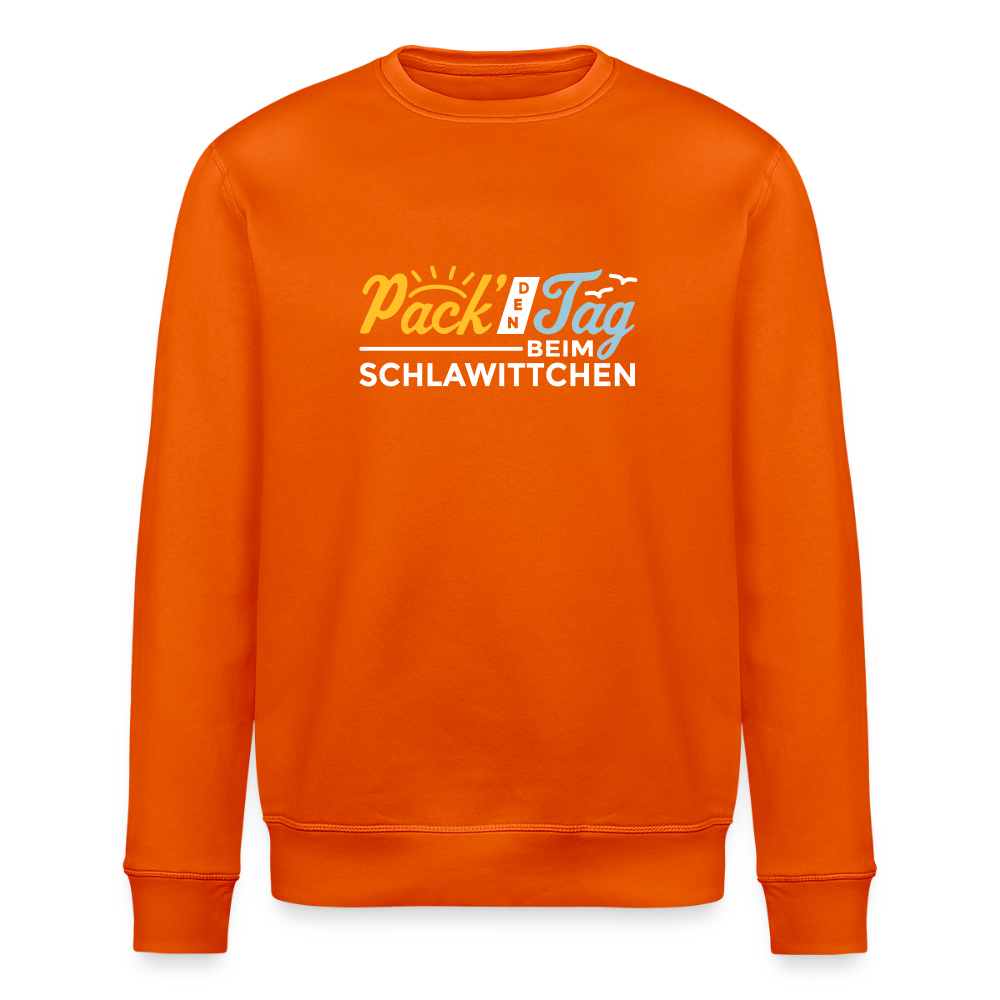 Pack' den Tag beim Schlawittchen - Unisex Bio Sweatshirt - Tieforange