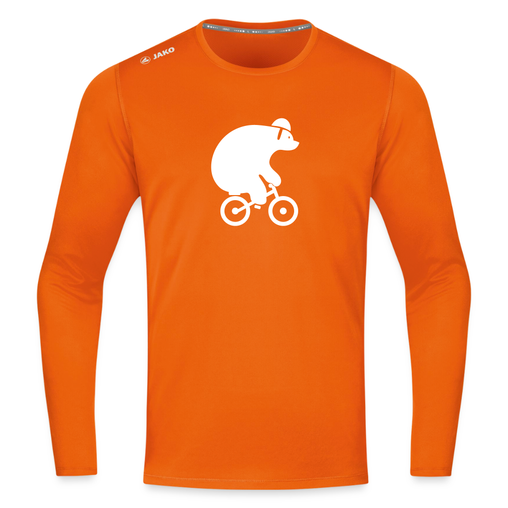 Fahrradbär - Männer Sport Langamshirt - Neonorange