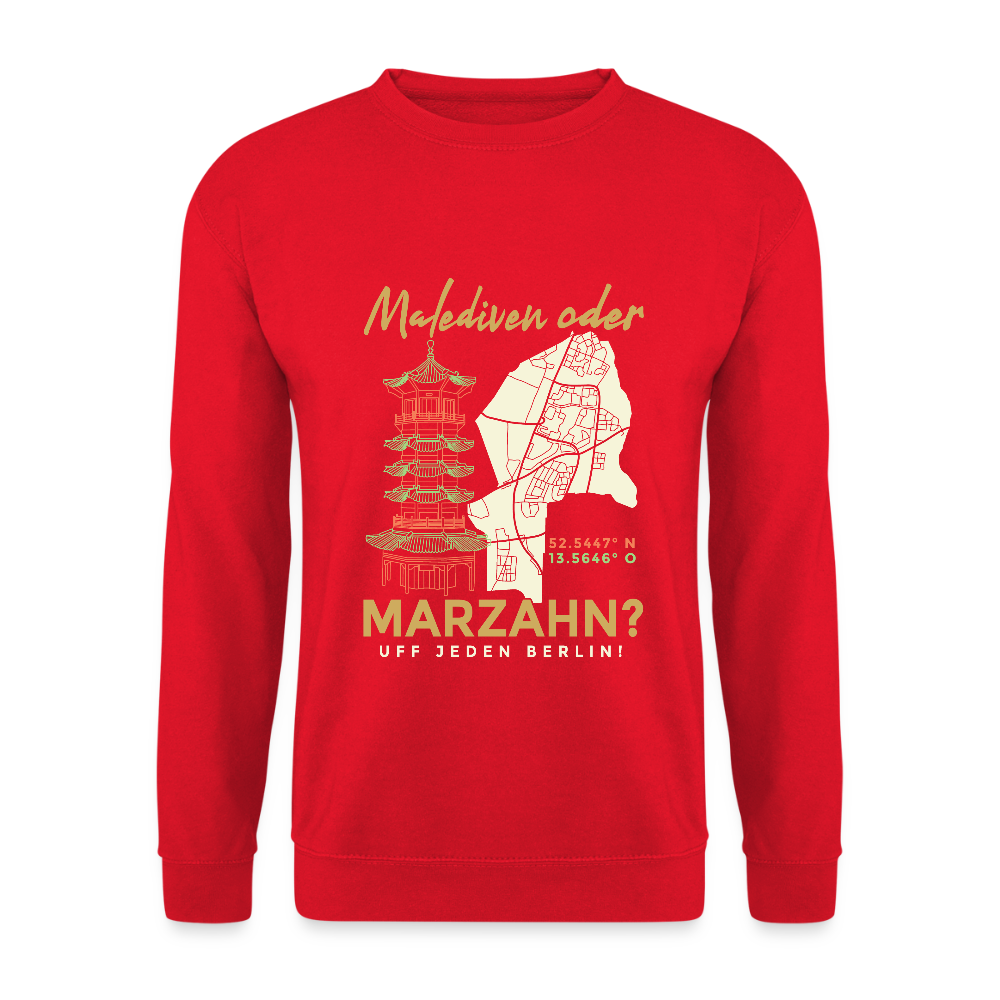 Malediven oder Marzahn - Unisex Pullover - Rot