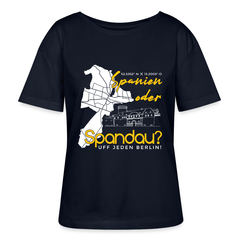 Spanien oder Spandau - Relaxed Rundhals Frauen Bio-T-Shirt - Navy