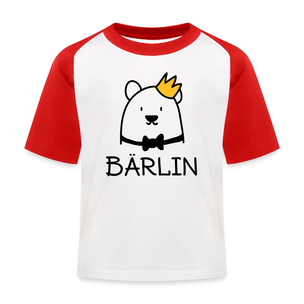 Bärlin - Kinder Baseball T-Shirt - Weiß/Rot