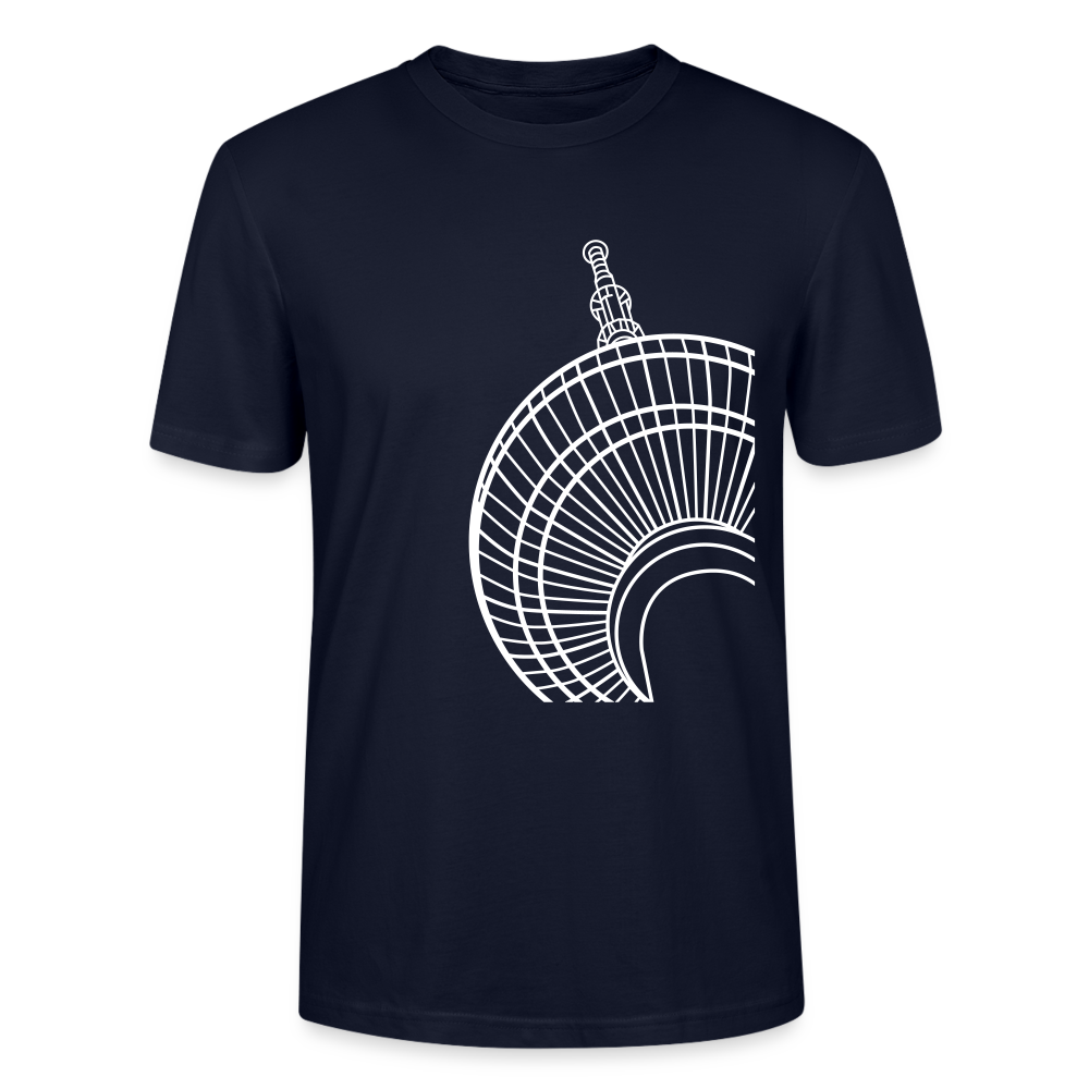 Der Turm von unten - weiß - Männer Bio T-Shirt - Navy