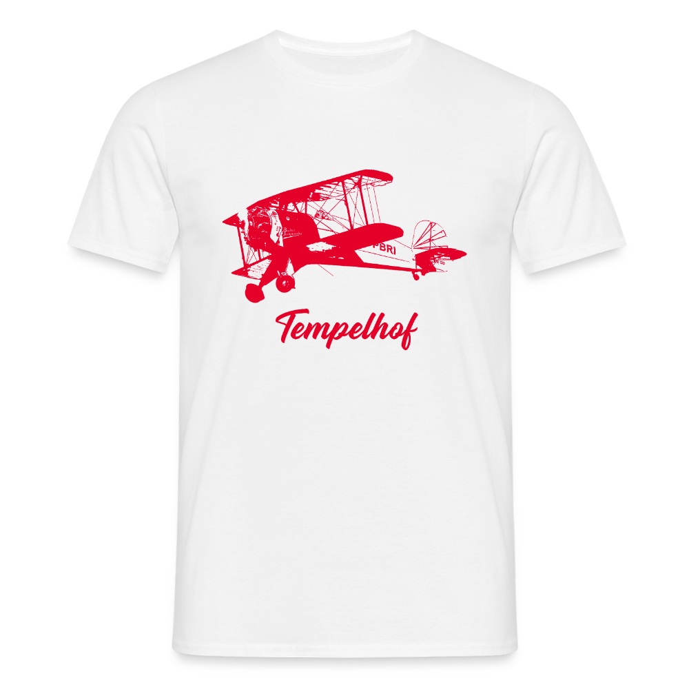 Tempelhof Flugzeug rot - Männer Premium T-Shirt - Weiß