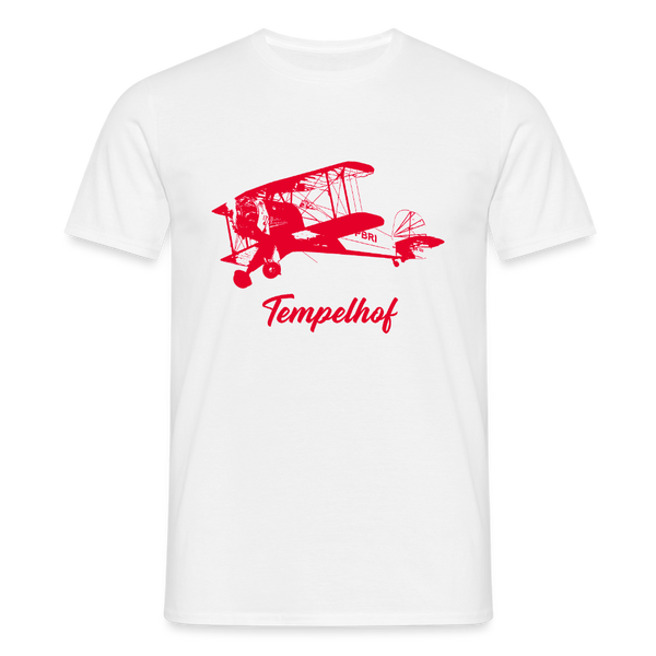 Tempelhof Flugzeug rot - Männer Premium T-Shirt - Weiß