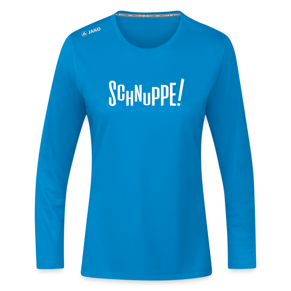 Schnuppe! - Frauen Sport Langarmshirt - Saphirblau