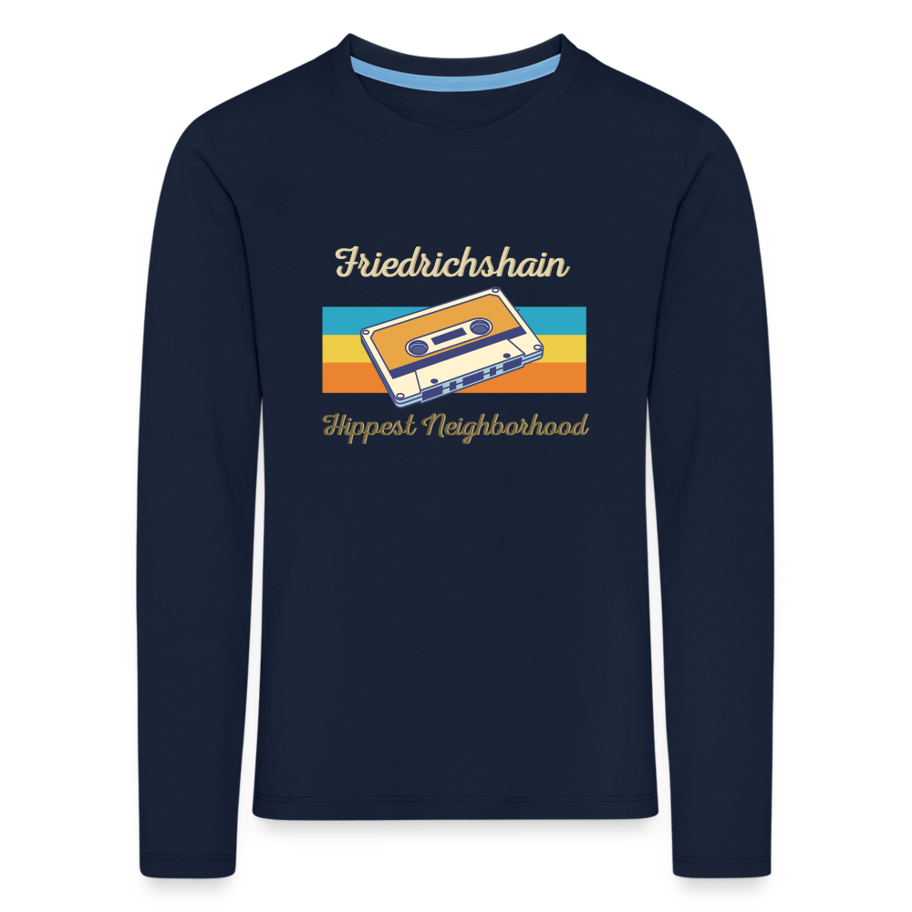 Friedrichshain Hippest Neighborhood - Kinder Langarmshirt - Navy