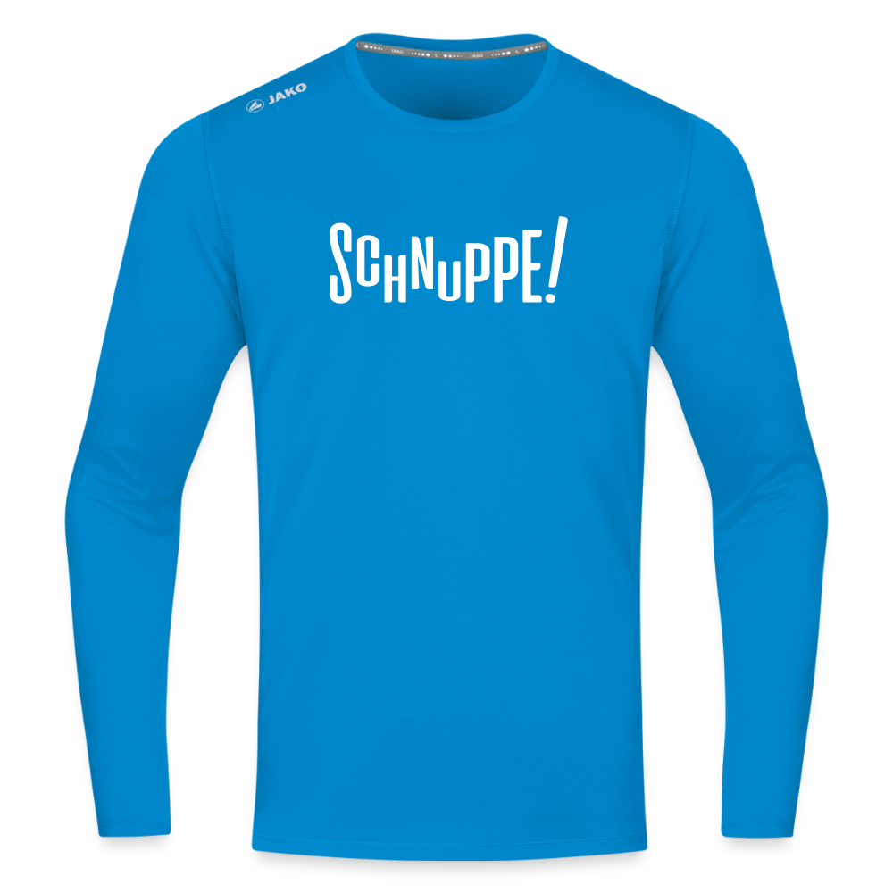 Schnuppe! - Männer Sport Langamshirt - Saphirblau