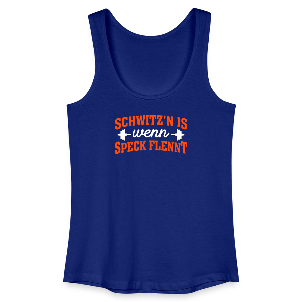 Schwitz'n is wenn Speck flennt - Frauen Bio Tank Top - Königsblau