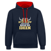 Ick bin keen Sturkopp - Kontrast Hoodie - Navy/Rot