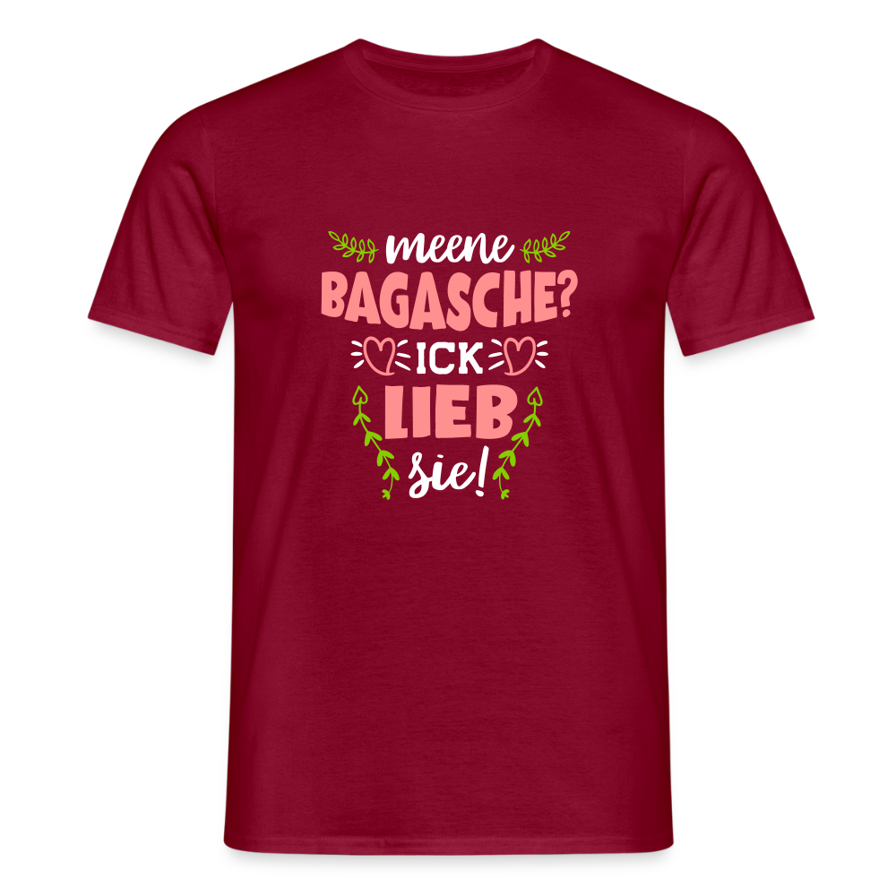 Meene Bagasche Ick Lieb Sie - Männer Premium T-Shirt - Ziegelrot