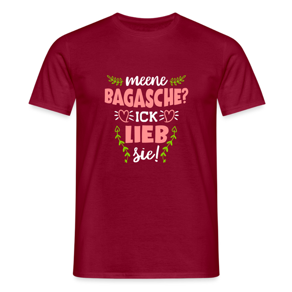 Meene Bagasche Ick Lieb Sie - Männer Premium T-Shirt - Ziegelrot